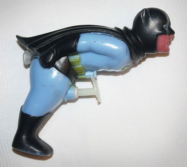 Nozzle, Trigger, And Filler Placement On Batman Squirt-gun