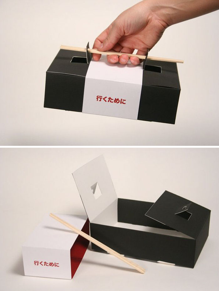 Sushi To-Go Box With Chopsticks Instead Of The Handle