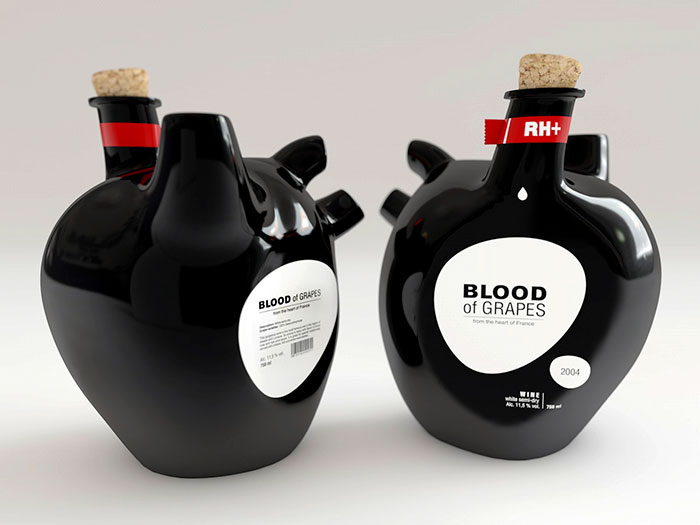 Wine Bottle Based Around The Concept Of Wine As The Blood