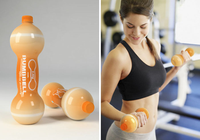 Bottle Which Can Be Used As A Dumbbell