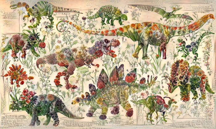 Artificial Intelligence Turns A Book Of Flowers Into Surprisingly Lovely Dinosaur Art