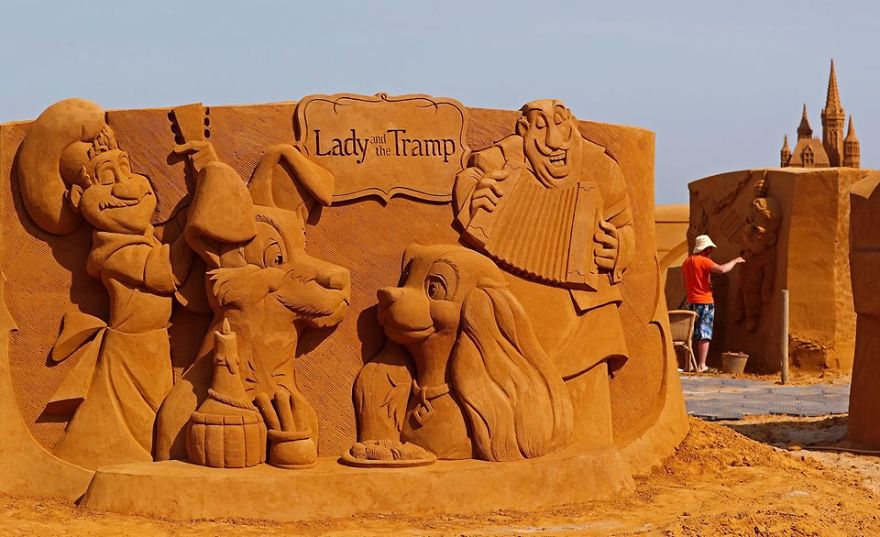 Disney Sand Magic Sculpture Festival Opened In Ostend, Belgium