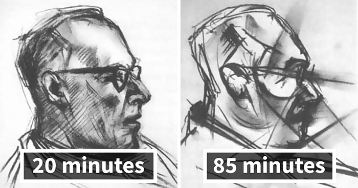 En los años 50 un artista tomó LSD durante un experimento, dibujando su retrato 9 veces y cada vez es más extravagante