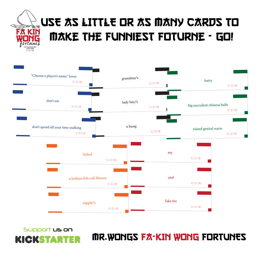 New Hilarious Card Game So Fa-Kin Wong, It's Right!