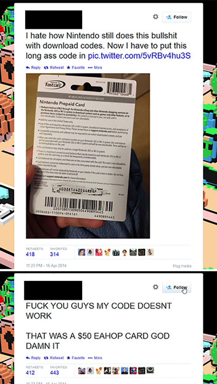 Guy Posts Picture Of 3ds Prepaid Card On Twitter, Forgets To Use The Code Beforehand