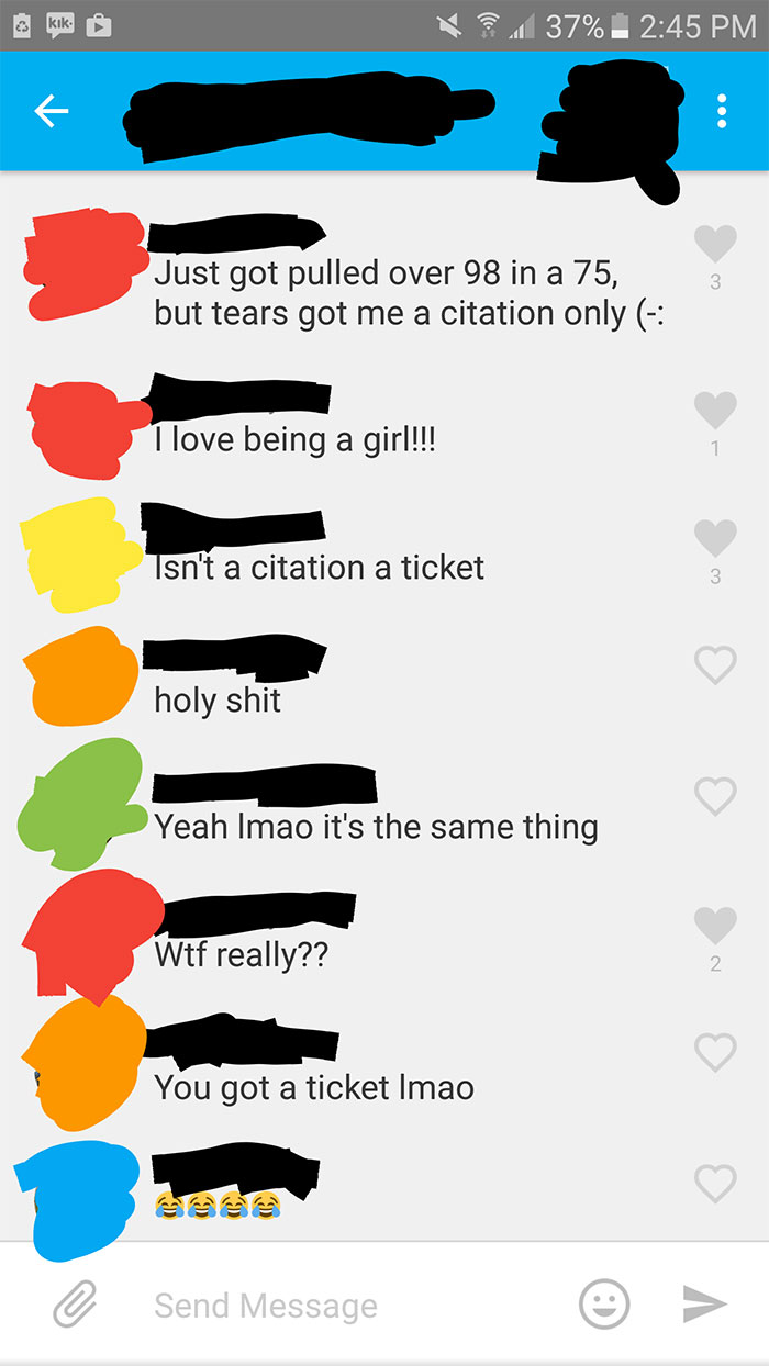 "Tears Got Me A Citation Only"