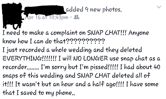 Girl Takes Wedding Photos With Snapchat