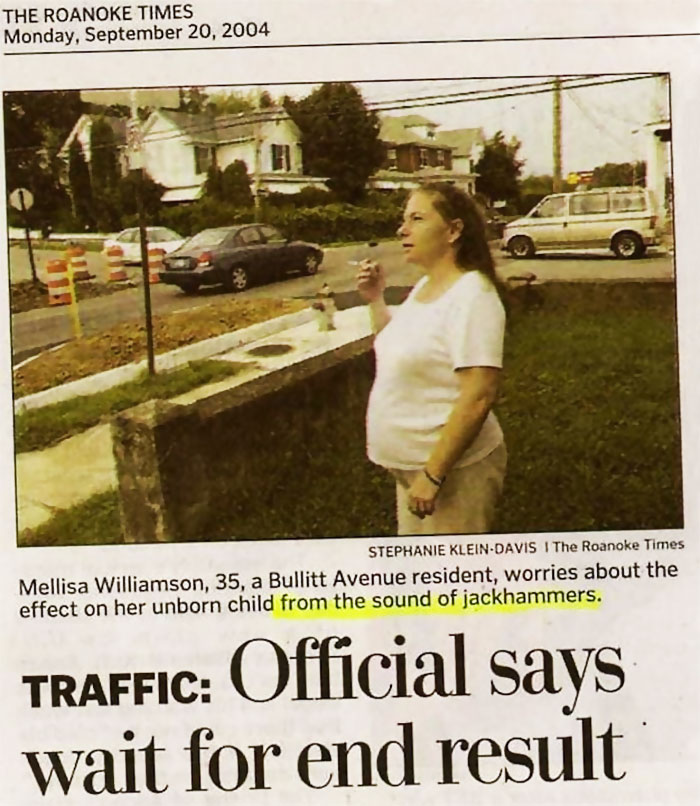 Jackhammers Will Harm Your Unborn Child