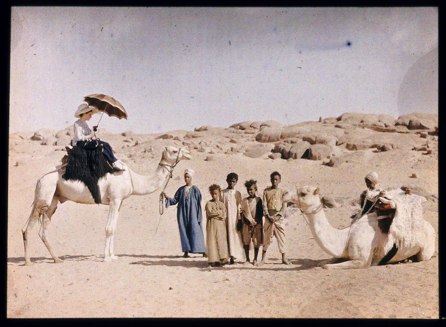 Autochrome Of Else Paneth On A Camel, 1913