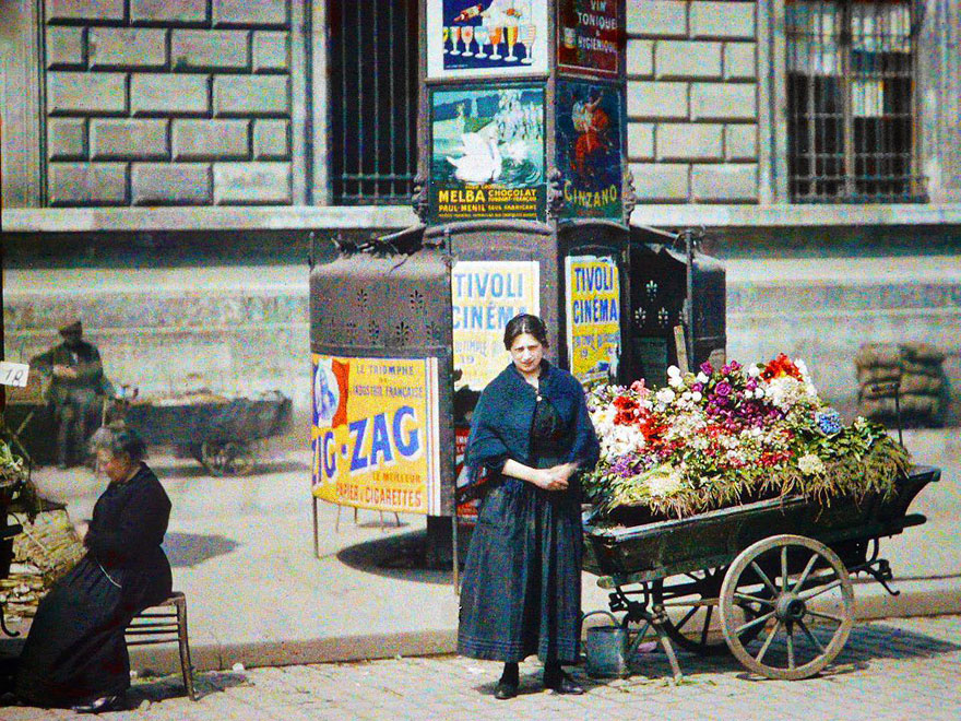 Flower Street Vendor, Paris, 1914
