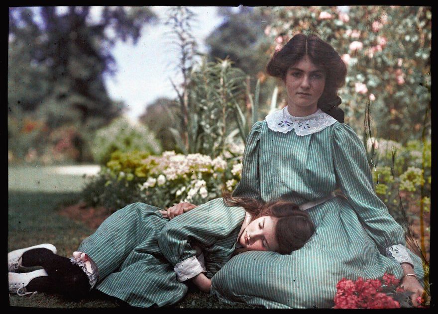 An Autochrome Of Two Sisters, 1908