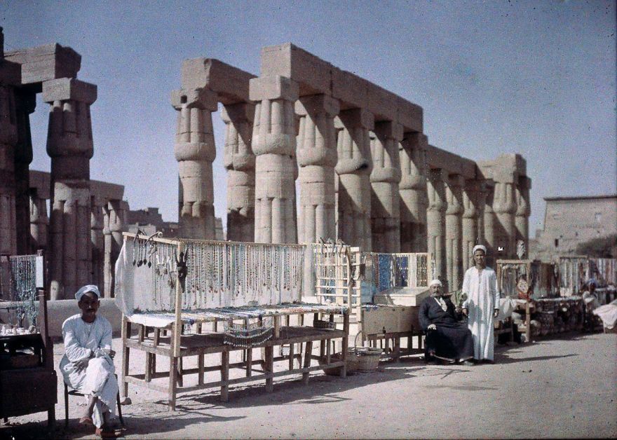 Market Stalls Outside An Egyptian Ruin, 1913