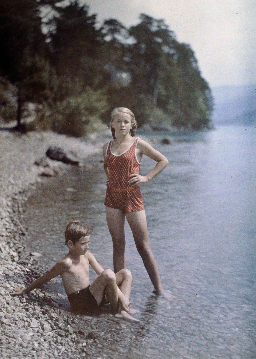 Eva And Heinz On The Shore Of Lake Lucerne, Switzerland, C. 1927