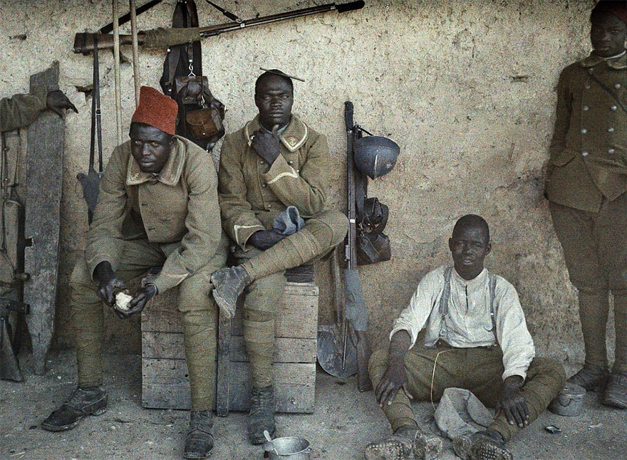 Senegalese Soldiers Serving In The French Army As Infantrymen Are Resting In A Room With Guns And Equipment Next To Them, 16th June 1917