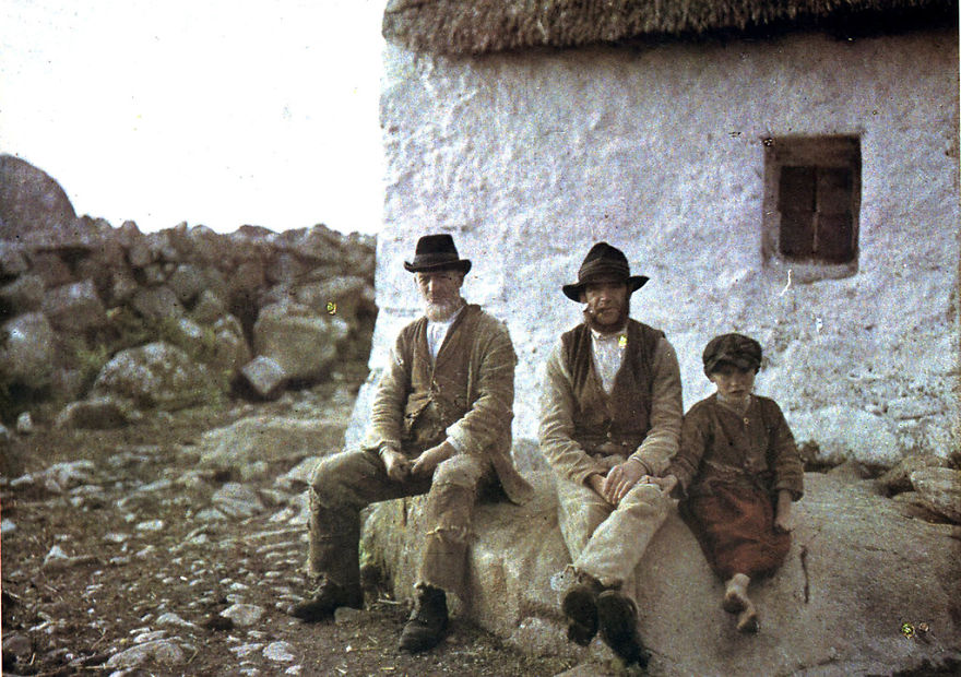 Two Fishermen And A Boy, An Spidéal, Galway, Ireland, 31 May 1913
