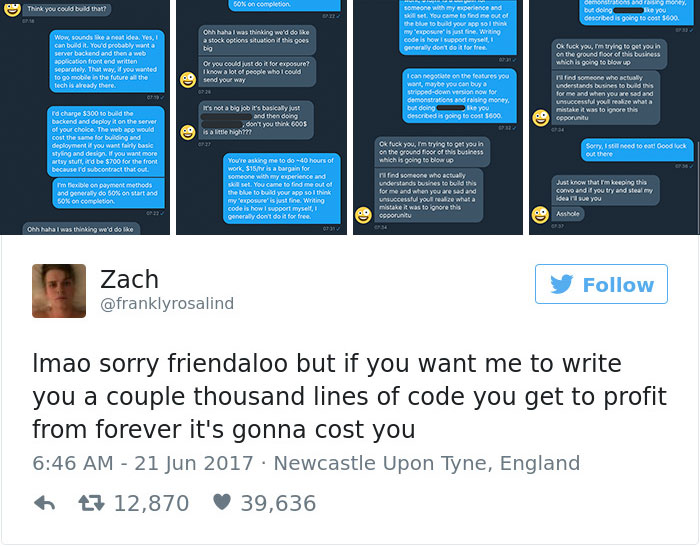 This Programmer Was Asked To Do ~40 Hours Work For Free, And His Brilliant Response Goes Viral