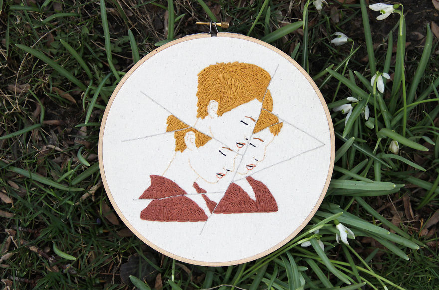 I Embroidered Fractured Portraits Of Women, Inspired By The Women's March