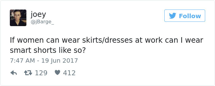 Boss Sends Guy Home For Violating The Male Dress Code, So He Decides To Follow The Female One Instead