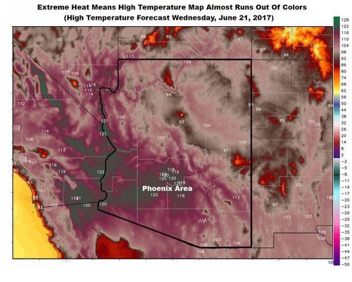 Arizona So Hot Weather Map Almost Runs Out Of Colors