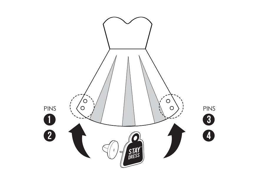 Stay Dress Pins Help To Keep Dresses Down In The Wind, Because We're Cheeky Enough!