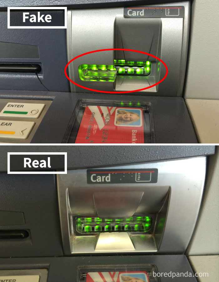 How To Spot An ATM Skimmer: Card Slot Sticking Out