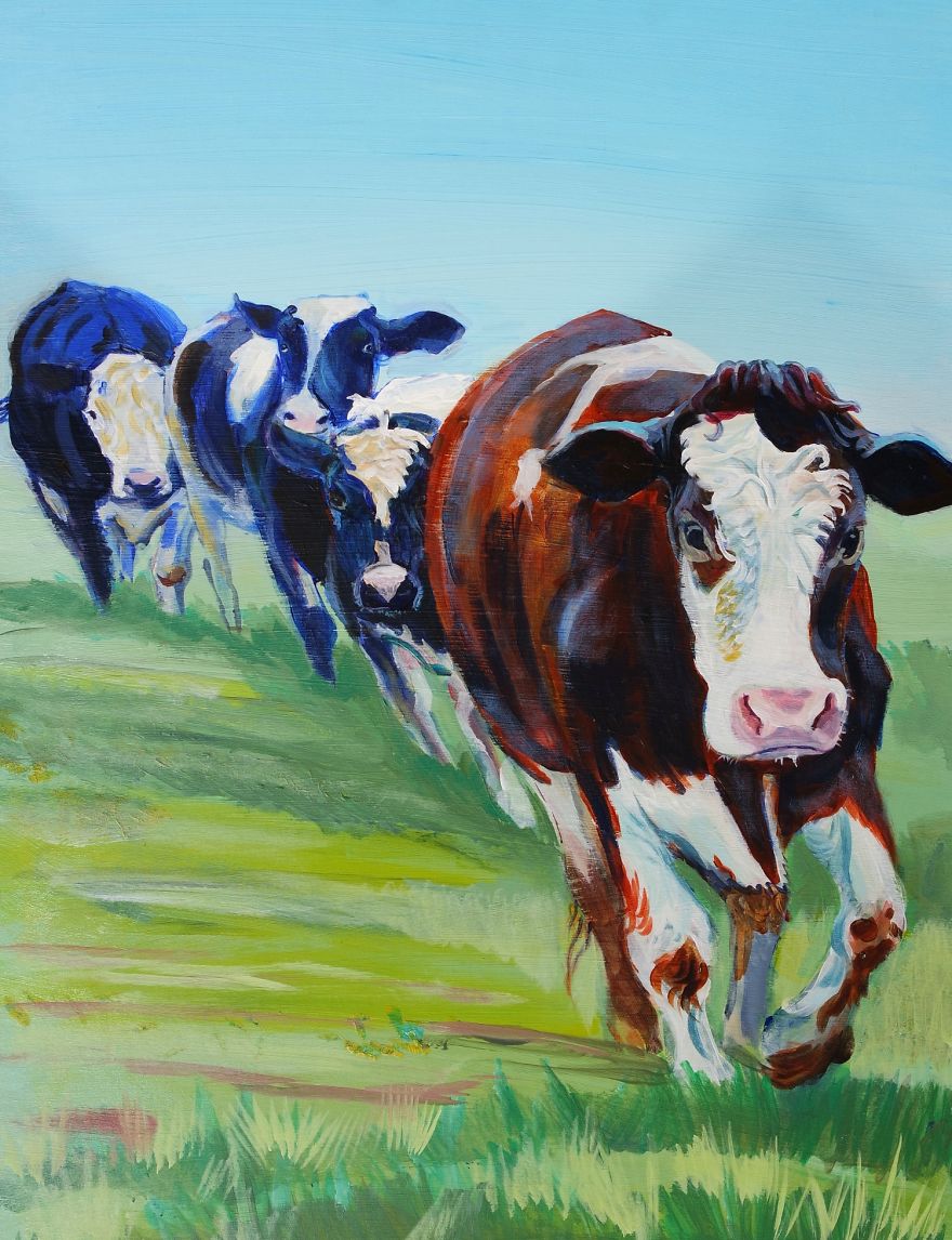 Take A 'morning Walk' With This Cow Painting I Created Take A 'morning Walk' With This Cow Painting I Created