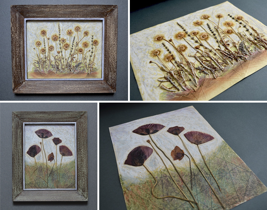 I Use Dried Pressed Plants And Paint To Create Original Artworks