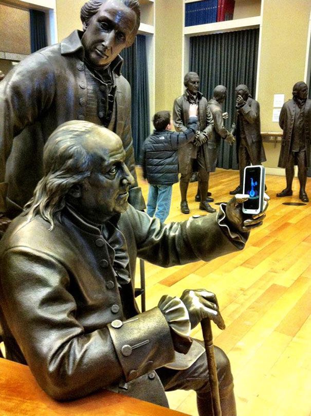Benjamin Franklin Taking A Selfie