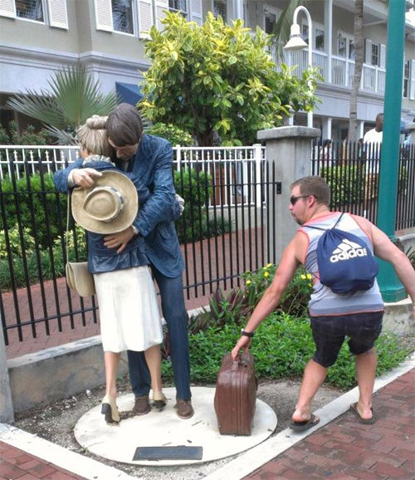People Add More Beauty To Sculptures In Various Pose