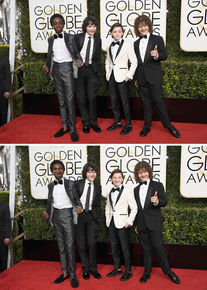 The Boys From Stranger Things On The Red Carpet At The Golden Globes