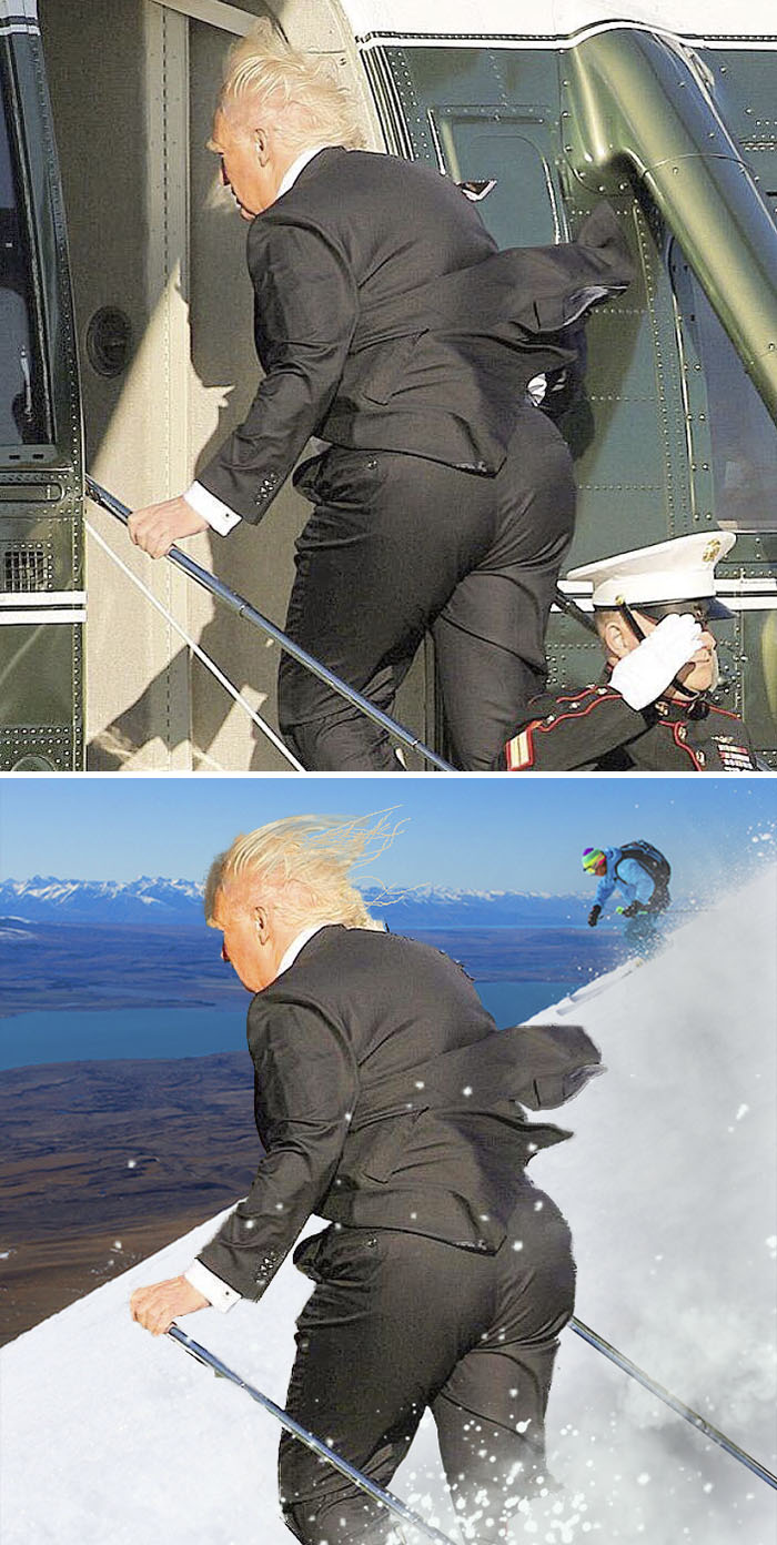 The Donald Enters A Helicopter
