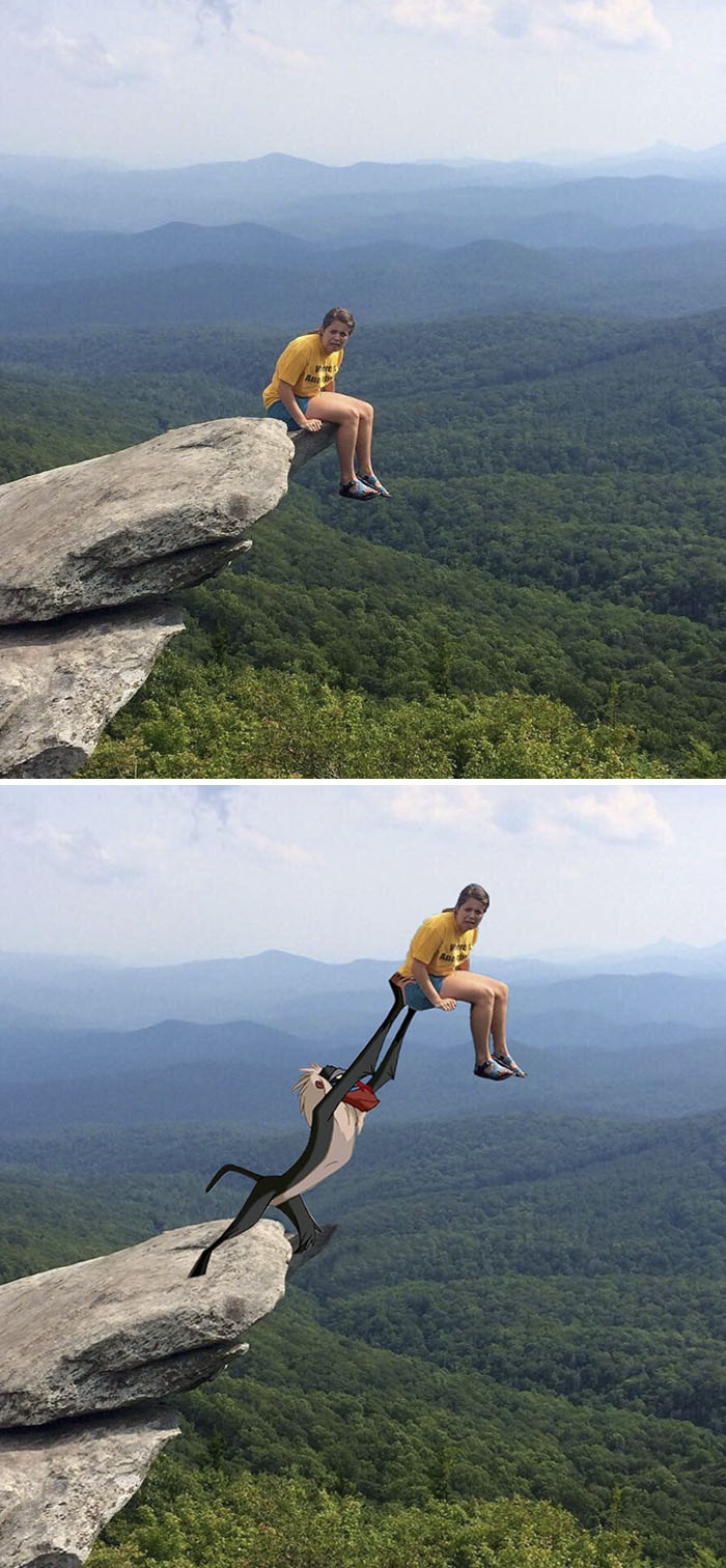 This Girl Sitting On The Edge Of A Cliff