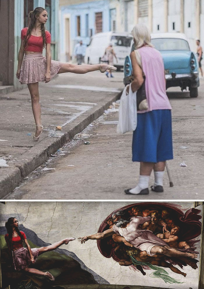 Student Ballerina Dancing In Havana's Streets