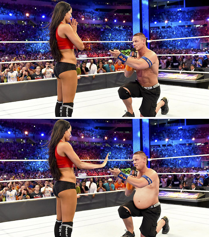John Cena Proposing To Nikki Bella At Wrestlemania
