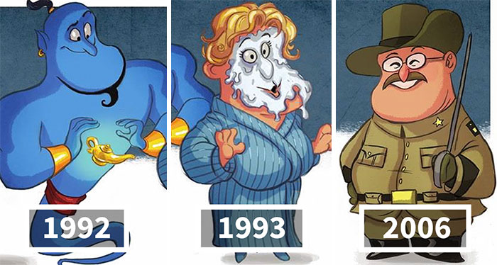 I Illustrate Evolutions Of Famous Actors And Characters