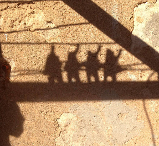 The Shadow Cast By Pegs On My Clothes Line Looks Like A Rock Band Finishing A Set