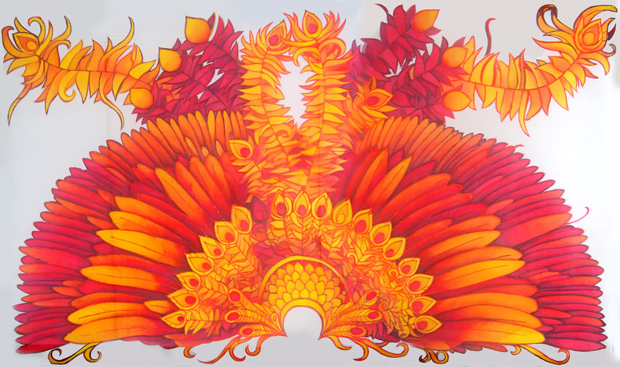 I Hand-Painted This Silk Scarf That Will Give You Firebird Wings