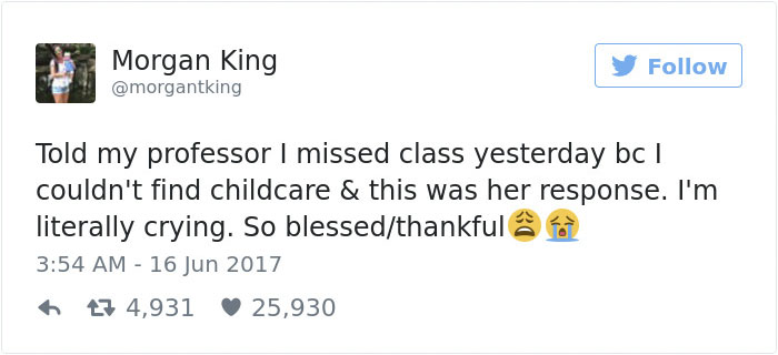 Single Mom Shares Her Professor's Response After She Misses Class, And Professor’s Response Wins The Internet