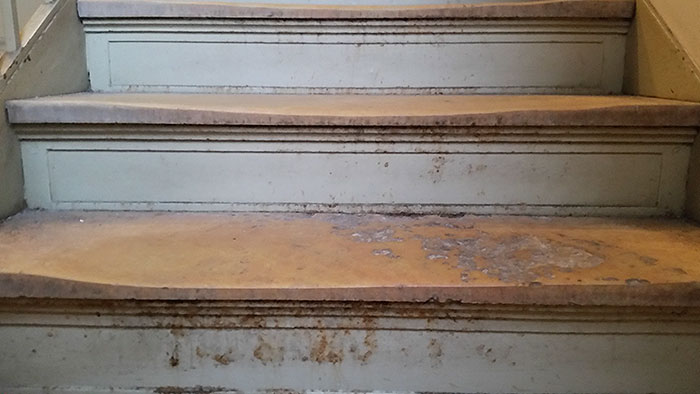 These Old Stairs At My University Have Been Worn Down From All The Traffic