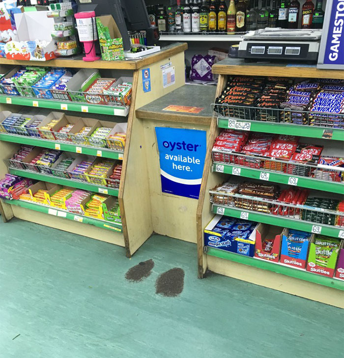 The Floor Has Worn Out Where People Have Been Standing At My Local Shop