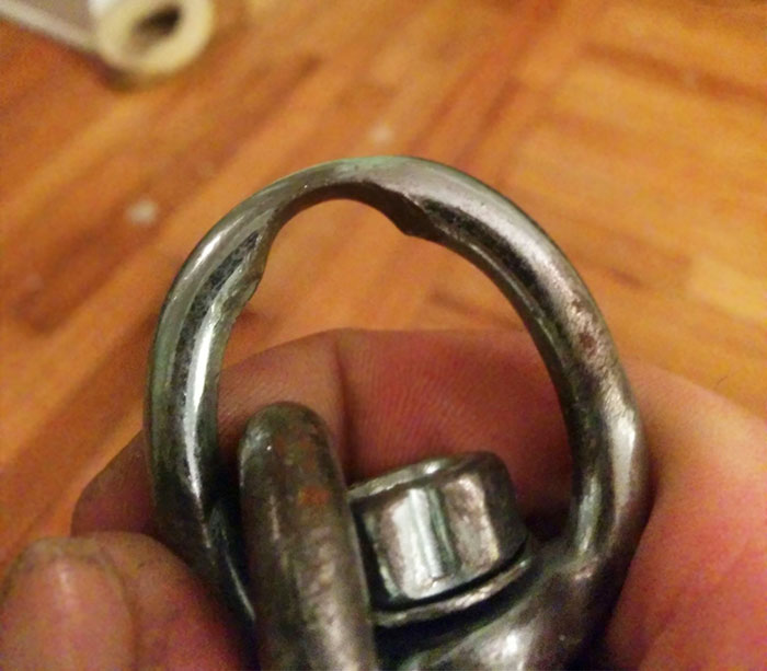 Worn On A Punching Bag Swivel After A Decade Of Use