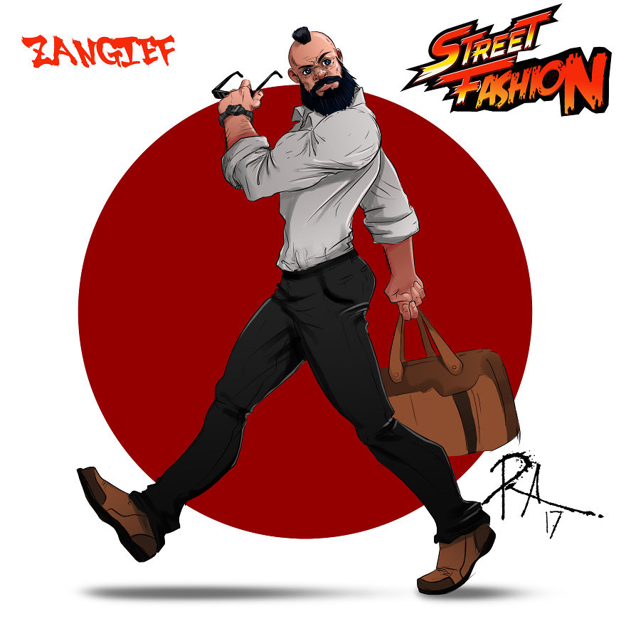I Drew The "Street Fighter 2" Characters Like A Model.