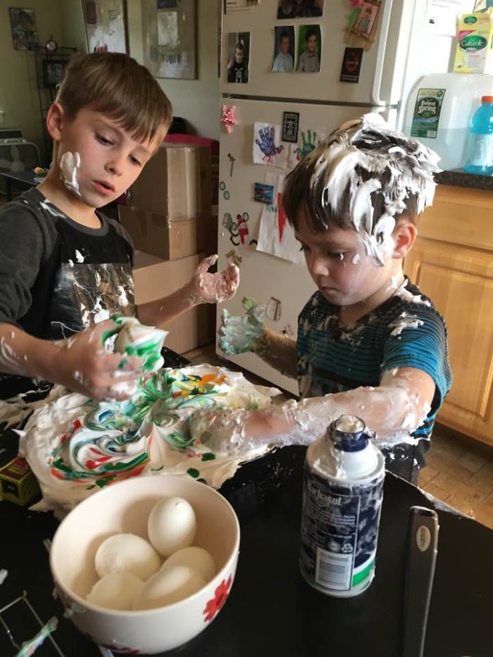 Dying Easter Eggs With Shaving Cream...