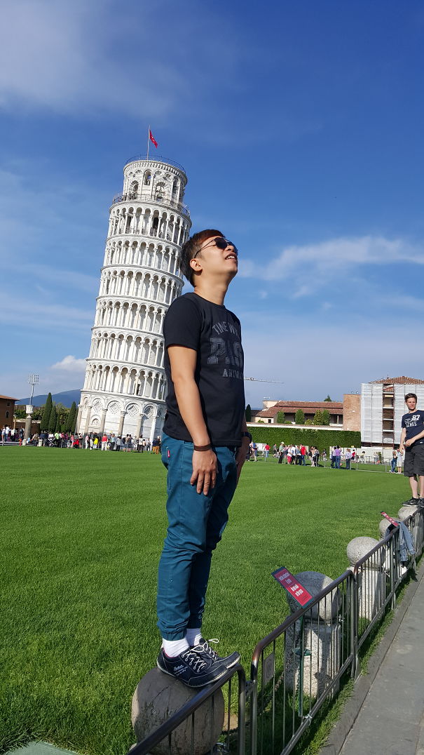 Leaning On The Leaning Tower Of Pisa