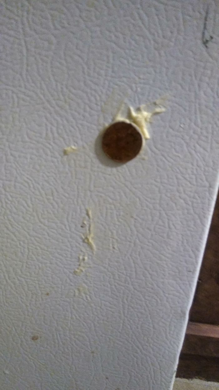 The 3 Year Old Glued A Penny To The Fridge With Butter