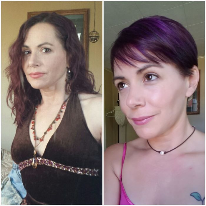 Long And Brown To Pixie Purple.