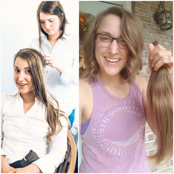 Wedding Day Vs. Post Honeymoon. I Donated 17 Inches To Wigs For Kids