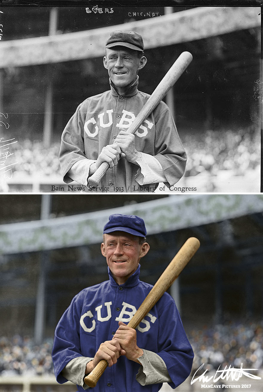 Johnny Evers. Chicago Cubs, 1913