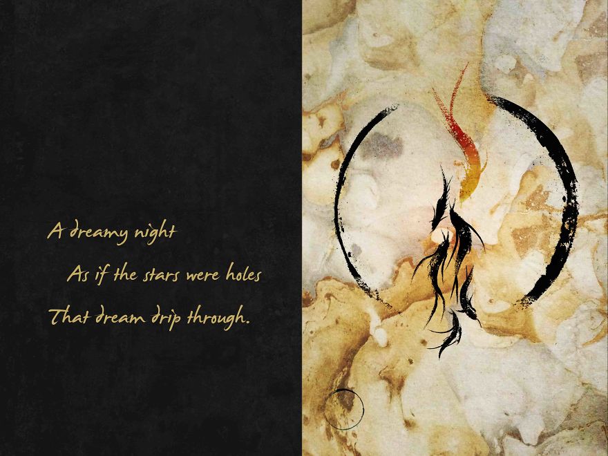 Haiku Paintings; A Strong Imprint Through A Single Stroke.