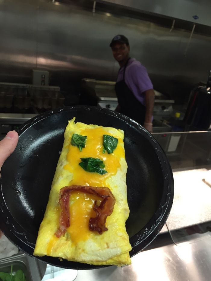 I Mentioned Black Friday Was My Favorite Day To The Cafe Guys. They Made My Omelet "Match My Attitude"
